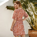 Large size women's floral V-neck dress Spring/Summer 2020 new product